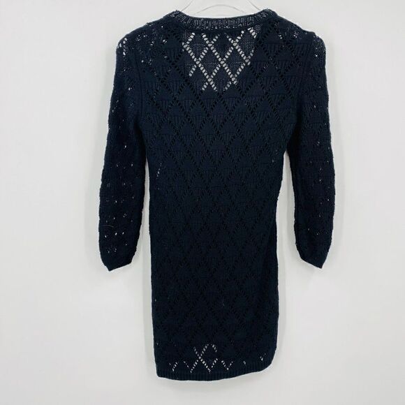 NEW WHBM Size XS 3/4 Sleeve Open Knit Embellished Tunic Sweater Top - Picture 7 of 9